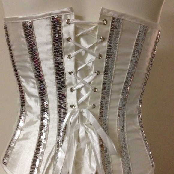 New! Sexy Showgirl Burlesque Halter Corset Medium 🌷 - Picture 2 of 3